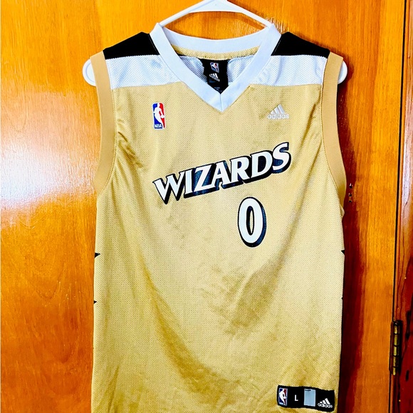 Adidas NBA Wizards Gilbert Adrenas Gold Jersey #0 Youth L(14/16) Minor Wear Read - Picture 1 of 9